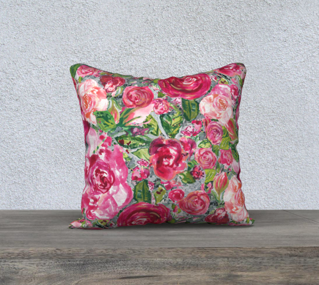 Love and Roses 18" X 18" Pillow Cover