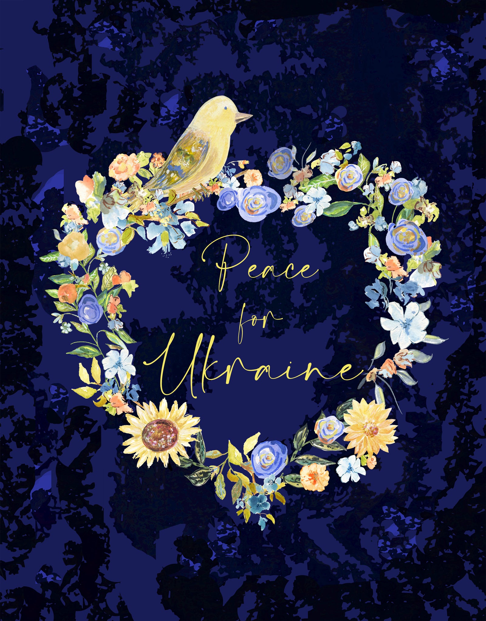 Peace for Ukraine Poster Art Print 8" X 10"