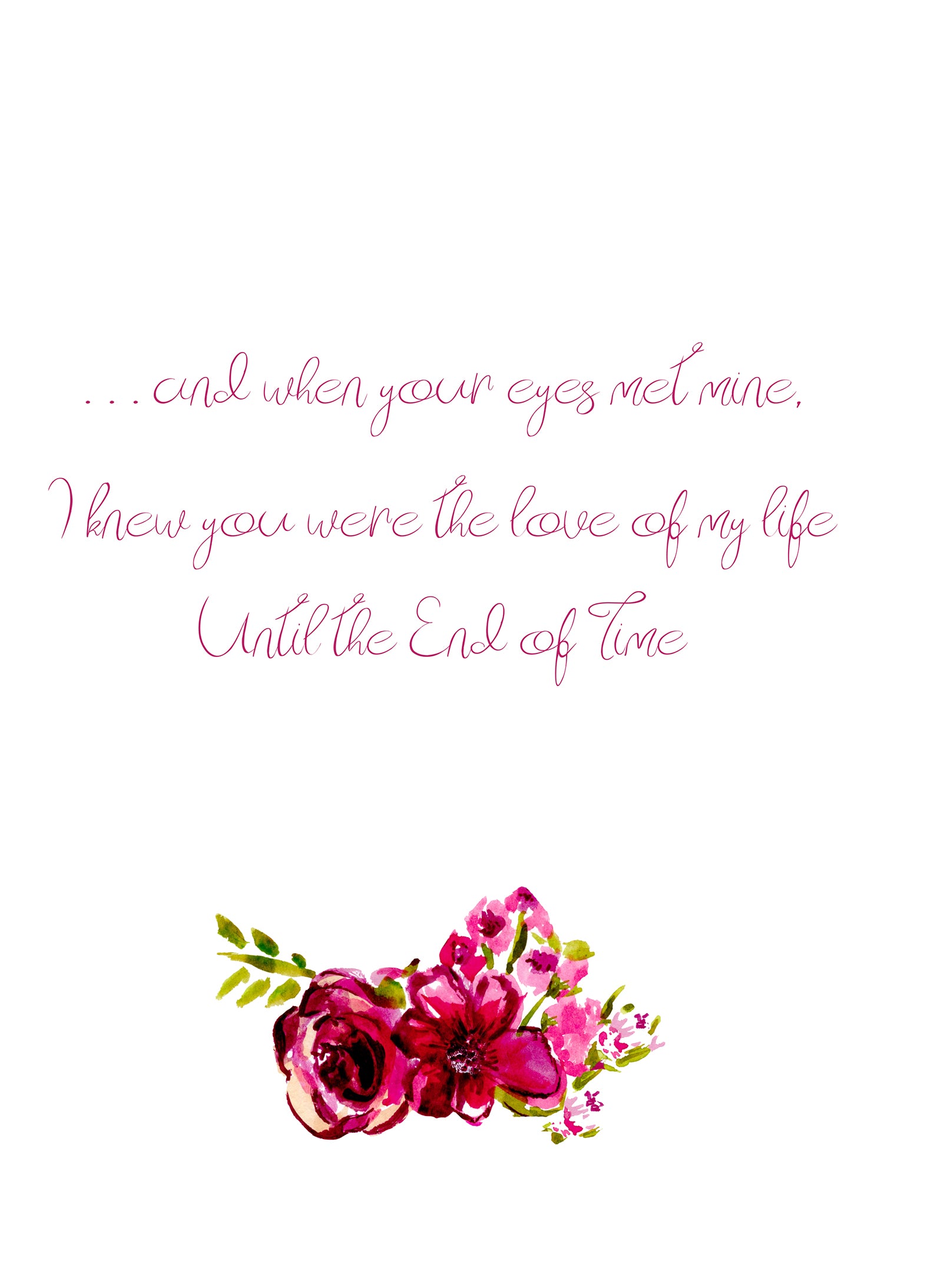 End of Time Love Poem Greeting Card by Renée Rubach Handmade with Love - Dreams After All