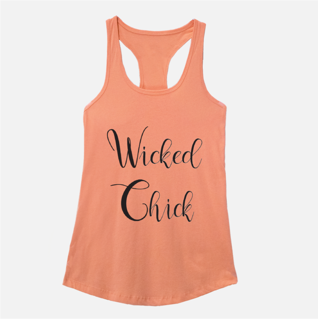 Wicked Chick Light Orange Racerback Tank - Dreams After All