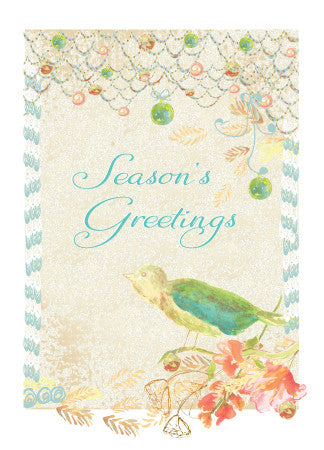 Beachy Bird Greetings Cards Handmade/Hand-Glittered - Dreams After All