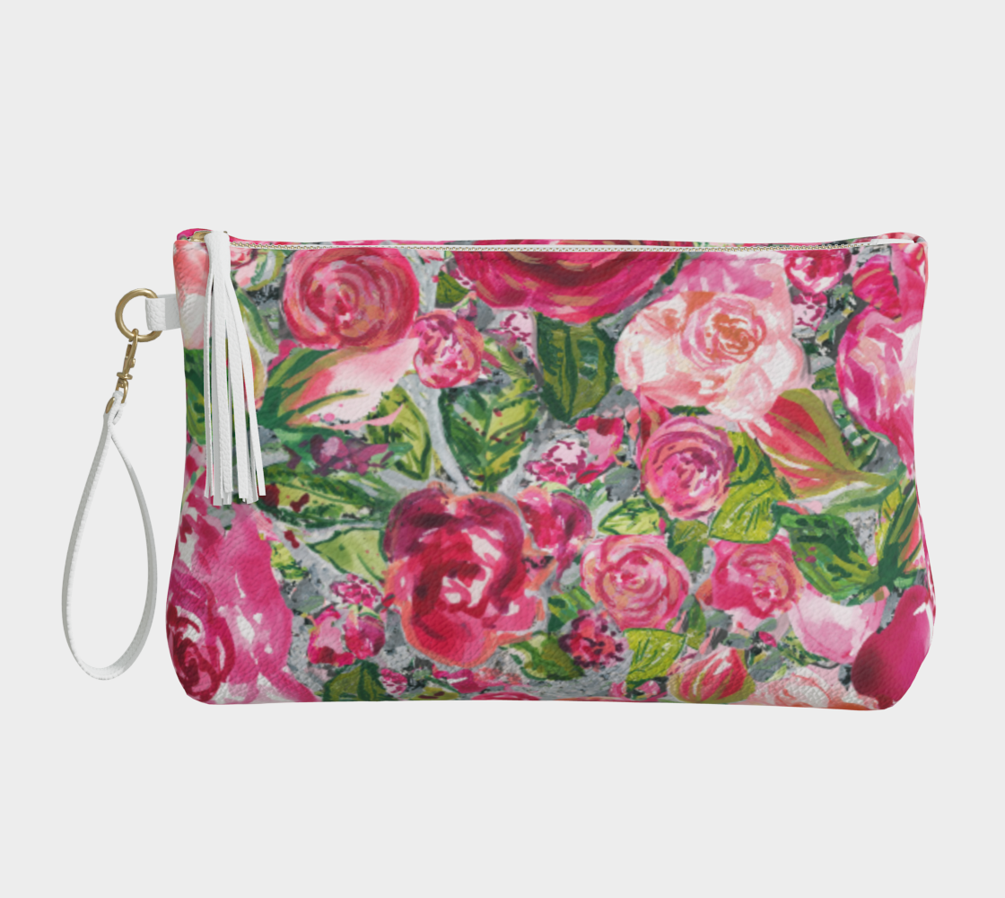 Vegan Leather Pouch Love and Roses