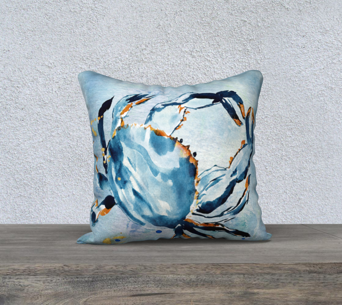 Blue Crab 18" X 18" Pillow Cover