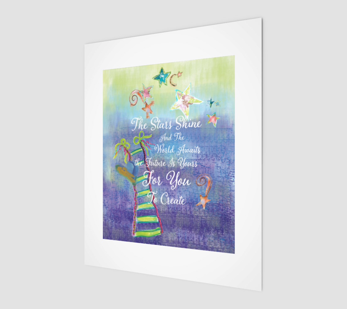 Art Print The Stars Shine The World Awaits 8" x 10"