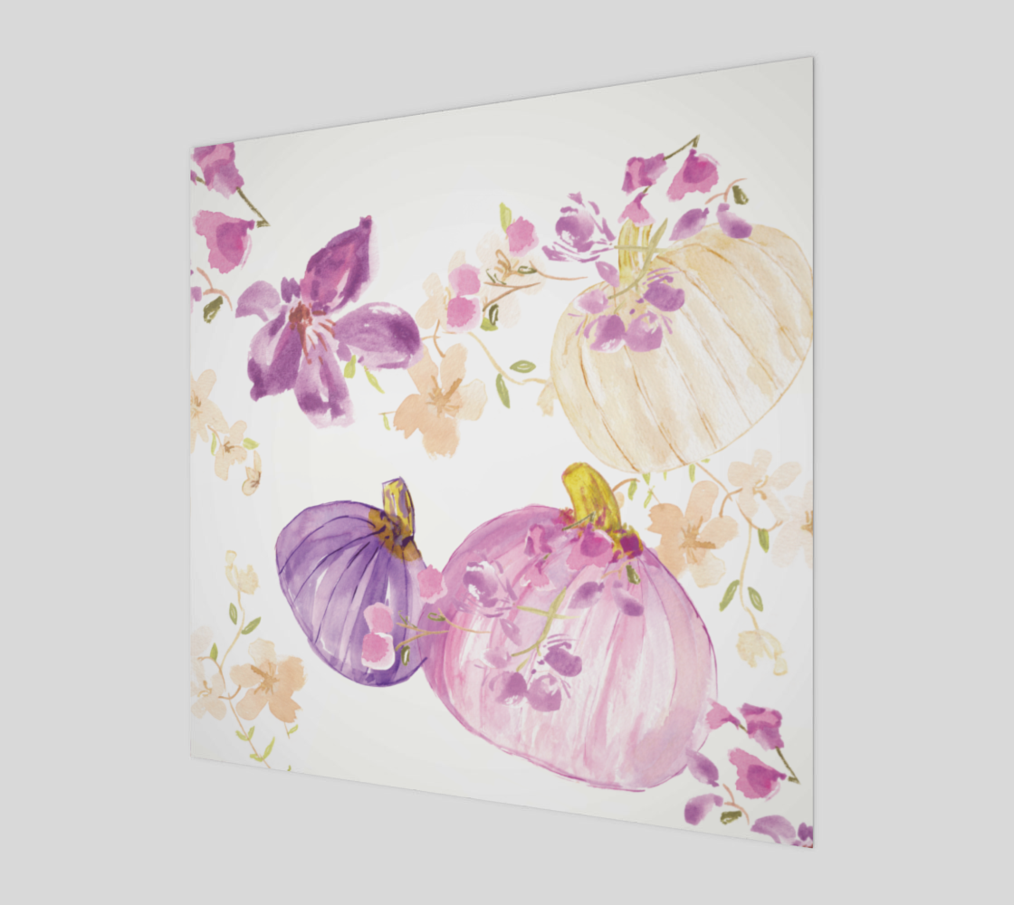 Purple Pumpkins Square Art Print
