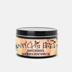 Witch's Brew Bourbon Butterscotch Candle Tin 8oz Autumn Collection