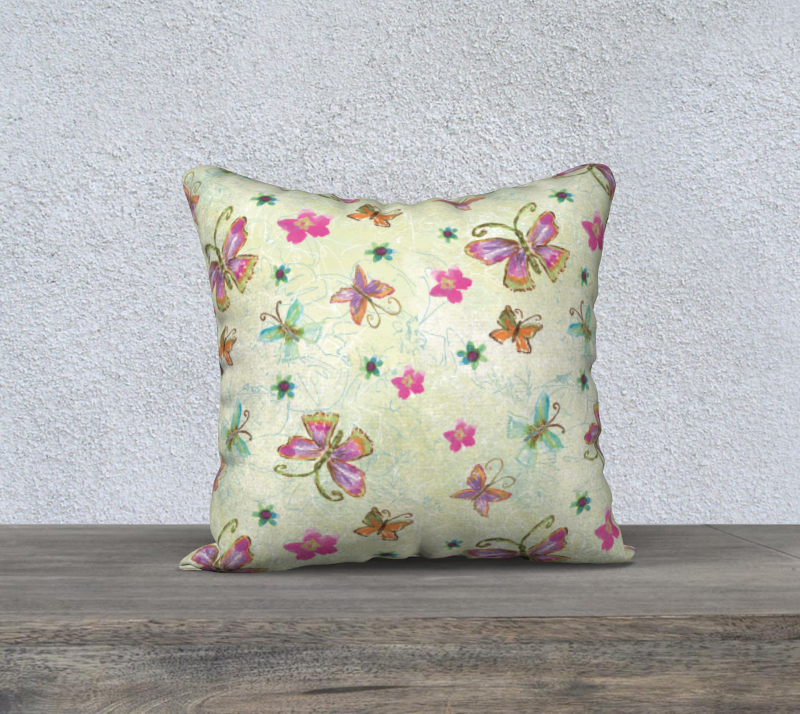 Four Butterfly 18" X 18" Pillow Cover