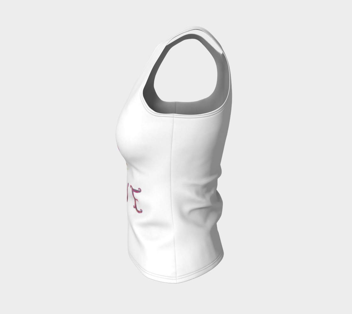 Love Purple and Red Tulip Peachskin Jersey Fitted Tank Top