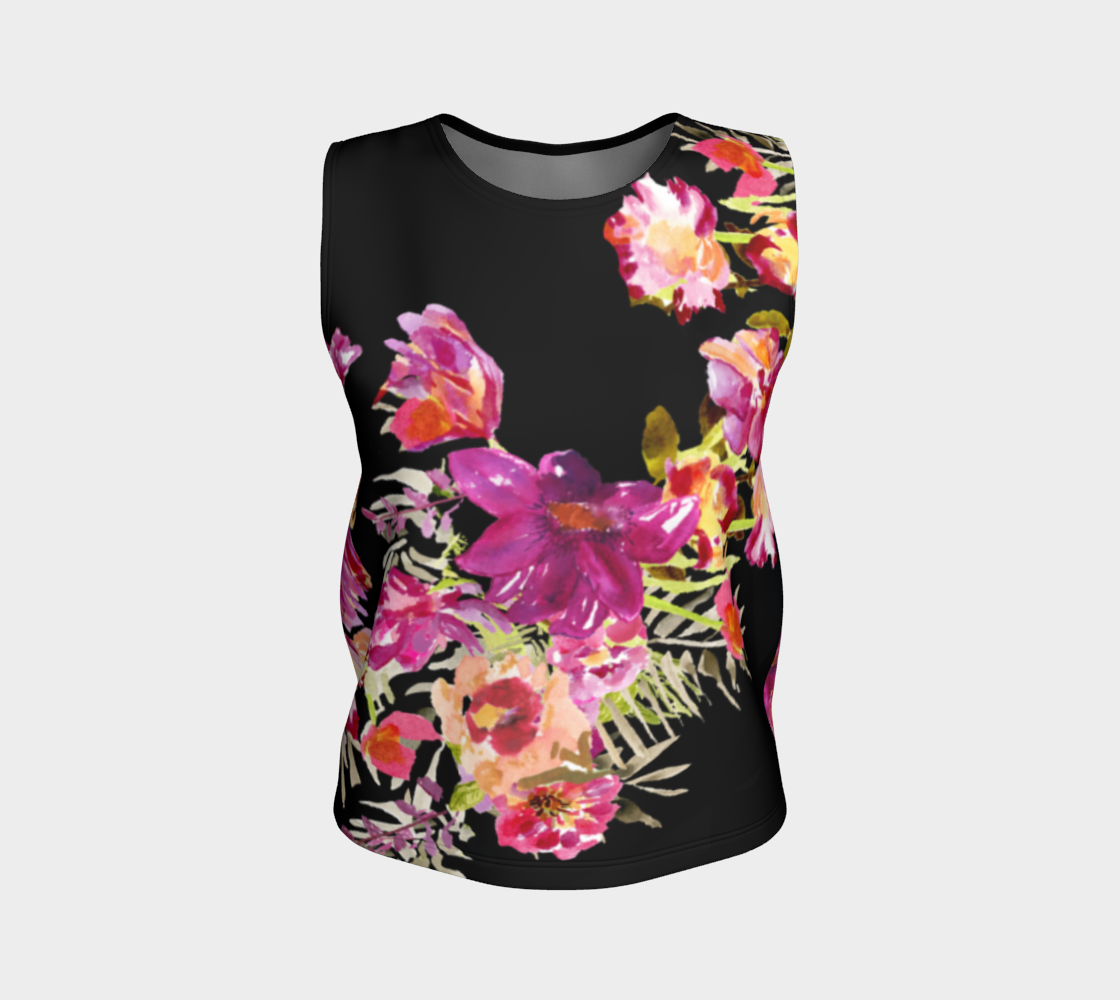 Renée Black Long Loose Tank Top