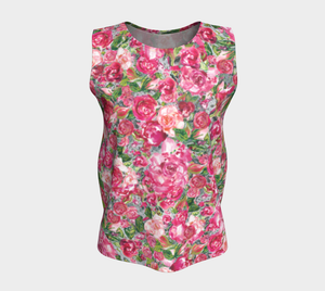 Love and Roses Loose Tank Top Long