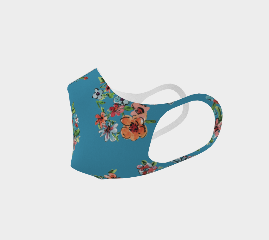 Turquoise Bright Floral Mask