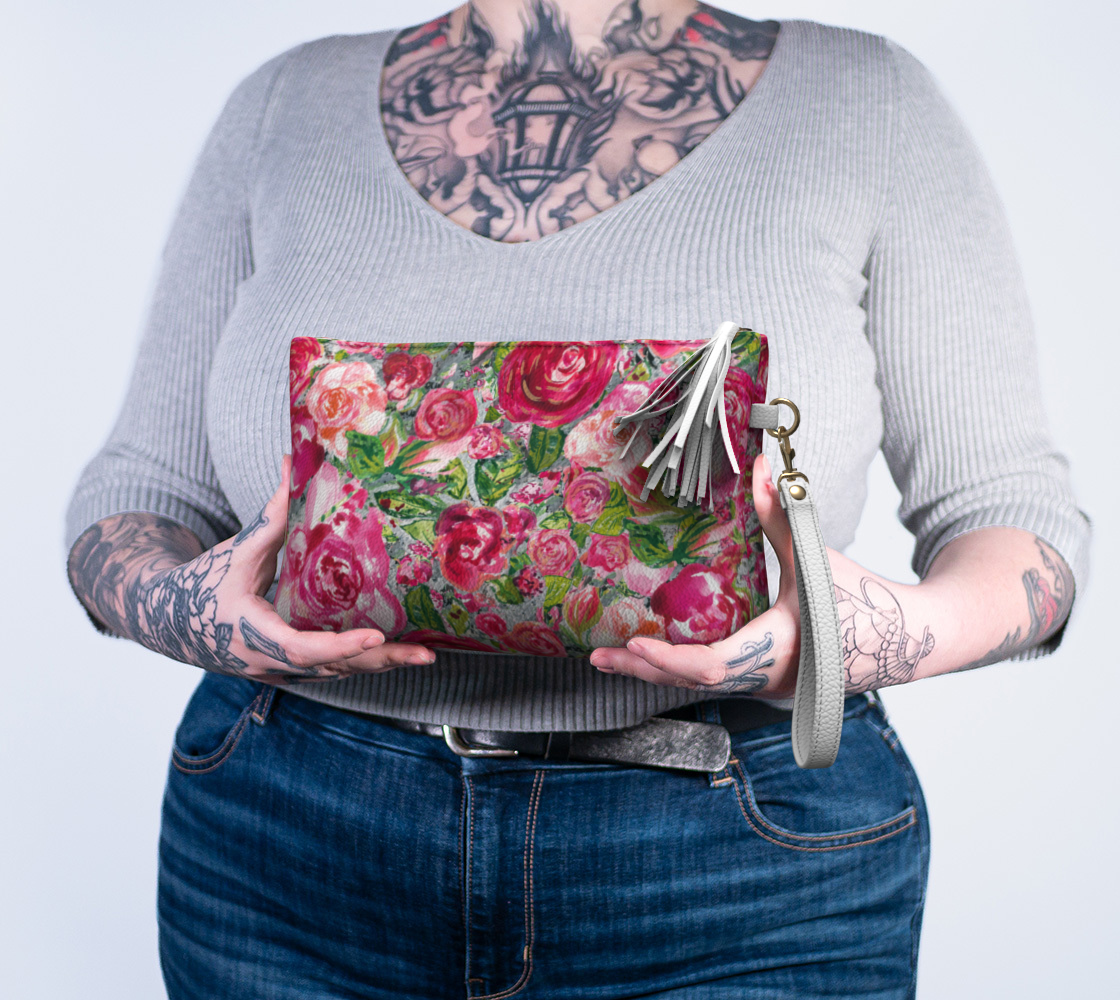 Vegan Leather Makeup Bag - Love and Roses