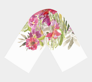 Renée White Floral Long Scarf - Dreams After All